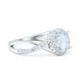 thumbnail image 5 of Simulated Cubic Zirconia Size-5 Halo Wedding Engagement Ring Infinity Twisted Shank 925 Sterling Silver, 5 of 7