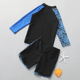 thumbnail image 5 of Boys Two Piece Rash Guard Swimsuits Kids Long Sleeve Sunsuit Swimwear Sets, 5 of 5