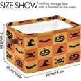 thumbnail image 3 of FREEAMG Halloween Plaid Illustration Storage Bin for Toy Storage Basket Dirty Clothes Sundries Office Home Closet Organizer Shelf Cube Box Waterproof Laundry Basket, 1 PCS, 3 of 7