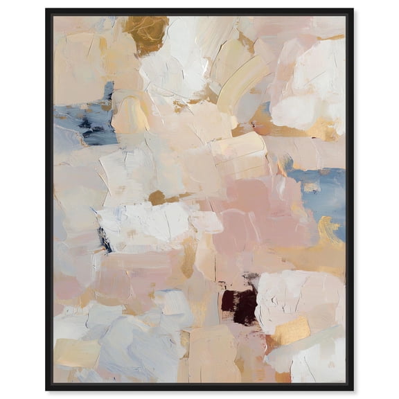 Whispering Walls II Canvas Print Neutral Boho Art by Art Remedy, Black Frame, 16 x 20