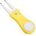 thumbnail image 1 of Herramienta de reparación de golf Pitch Groove Cleaner Golf Fork Accesorios Colores (amarillo)(1pcs), 1 of 2
