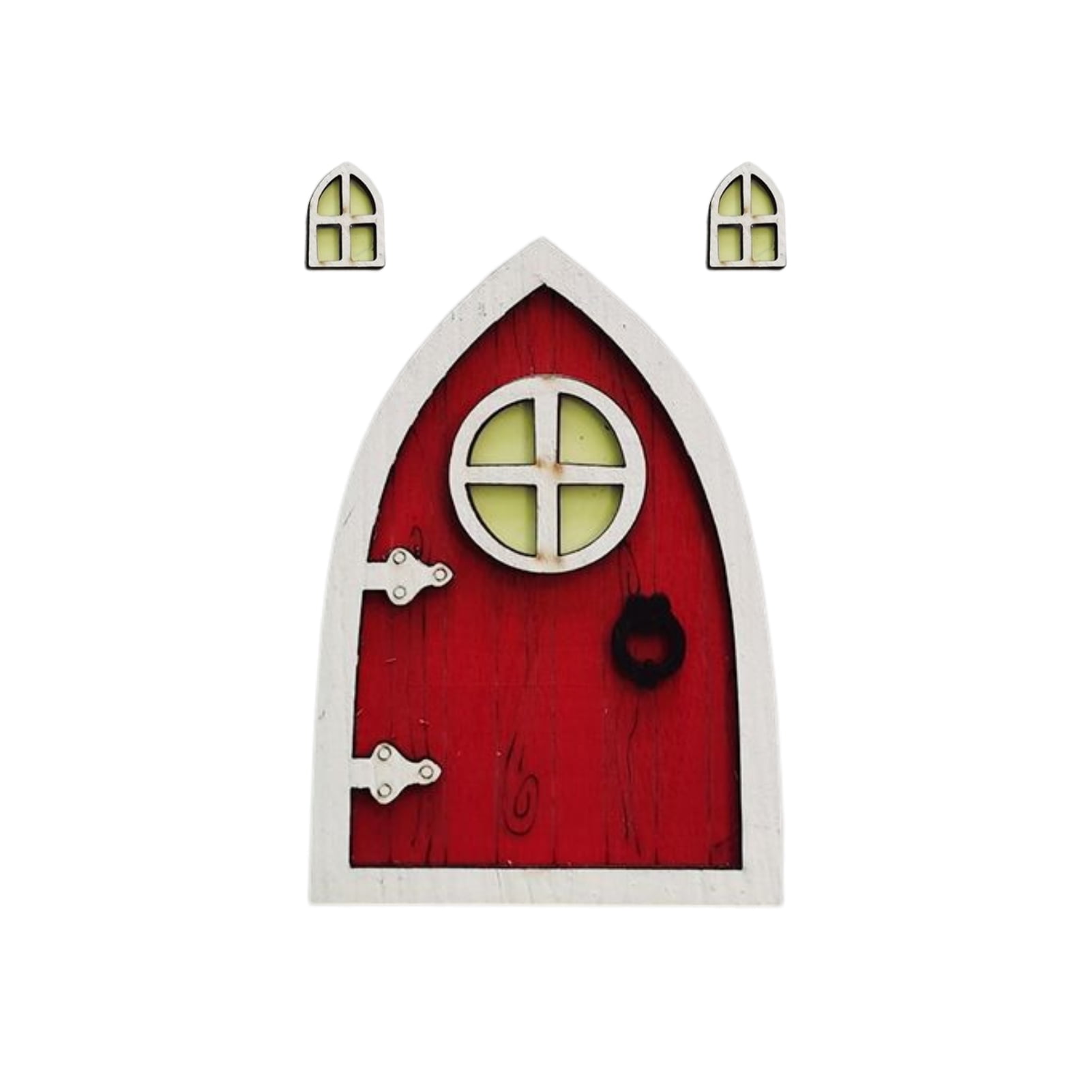Mightlink 1 Set Fairy Door with Window Glow in Night Wooden Door Craft