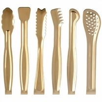 Mini Serving Tongs Set 6-Inch Appetizers Tongs Stainless Steel Small Sugar Cube Tongs Ice Tongs, Set of 6