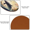 thumbnail image 5 of Whale 6PCS Round Microfiber Leather Coasters Set, 11x11 cm/4.3x4.3 in, Drink Mats for Table and Absorption, Stylish Beverage Coasters for Home and Office Décor, 5 of 6
