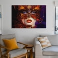 thumbnail image 6 of Girlfriend Jewelry Feather Mask Orange And Yellow Masquerade Mask Canvas Art Poster And Wall Art Picture Print Modern Family Bedroom Decor Posters,Unframe-style,28×41inch (70×105cm), 6 of 8