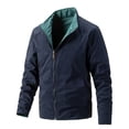 thumbnail image 3 of Dpytoraw Men Double Zipper Stand Up Collar Casual Jacket Winter Business Fashionable And Comfortable Jacket, 3 of 3