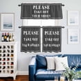 thumbnail image 2 of Please Take off Your Shoes Kitchen Curtains Valances and Tiers Set of 3 Simple Text Tier Curtains and Valance with Rod Pocket for Small Windows, 27.5"x24", 2 of 9