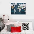 thumbnail image 5 of MLJA Teal Decor World Map Canvas Wall Art Pictures for Living Room Wall Decoration Blue Wall Decor Office World Map Wall Art Map of the world Picture Framed Artwork Decor for Home Decoration, 5 of 5