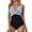 Grey, variant on Push Up One Piece Swimsuit for Women with Tummy Control, Retro Ruched Ruffles, Slimming Vintage Padded Swimwear