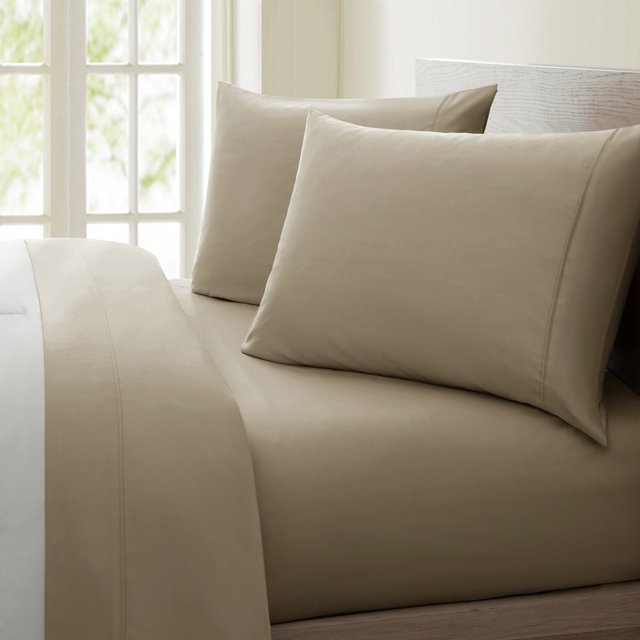 Bamboohart Fresh Linen Collection United 1200 Thread Count 100% Egyptian Quality Cotton Solid Sheet Set (King Navy)