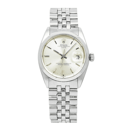 Pre-Owned Rolex Oyster Perpetual Date 1500 34MM Stainless Steel Silver Dial Automatic Watch