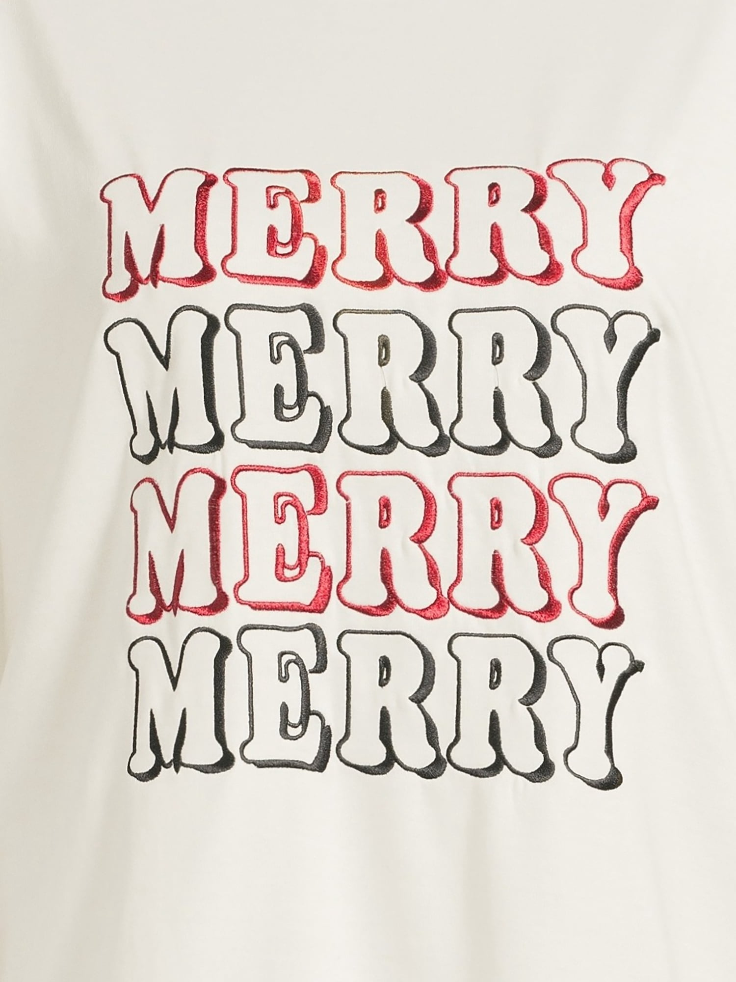 Christmas Women's Plus Size Merry Embroidered Sweatshirt from Feeling Festive