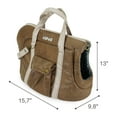 thumbnail image 3 of Small Pet Carrier for Small Dogs and Cats - Washable Semi-Open Pet Travel Tote Bag - Adjustable Strap Pet Carrier for Cat Travel Bag - 9.8 x 15.7 x 13 Inch - Brown, 3 of 7