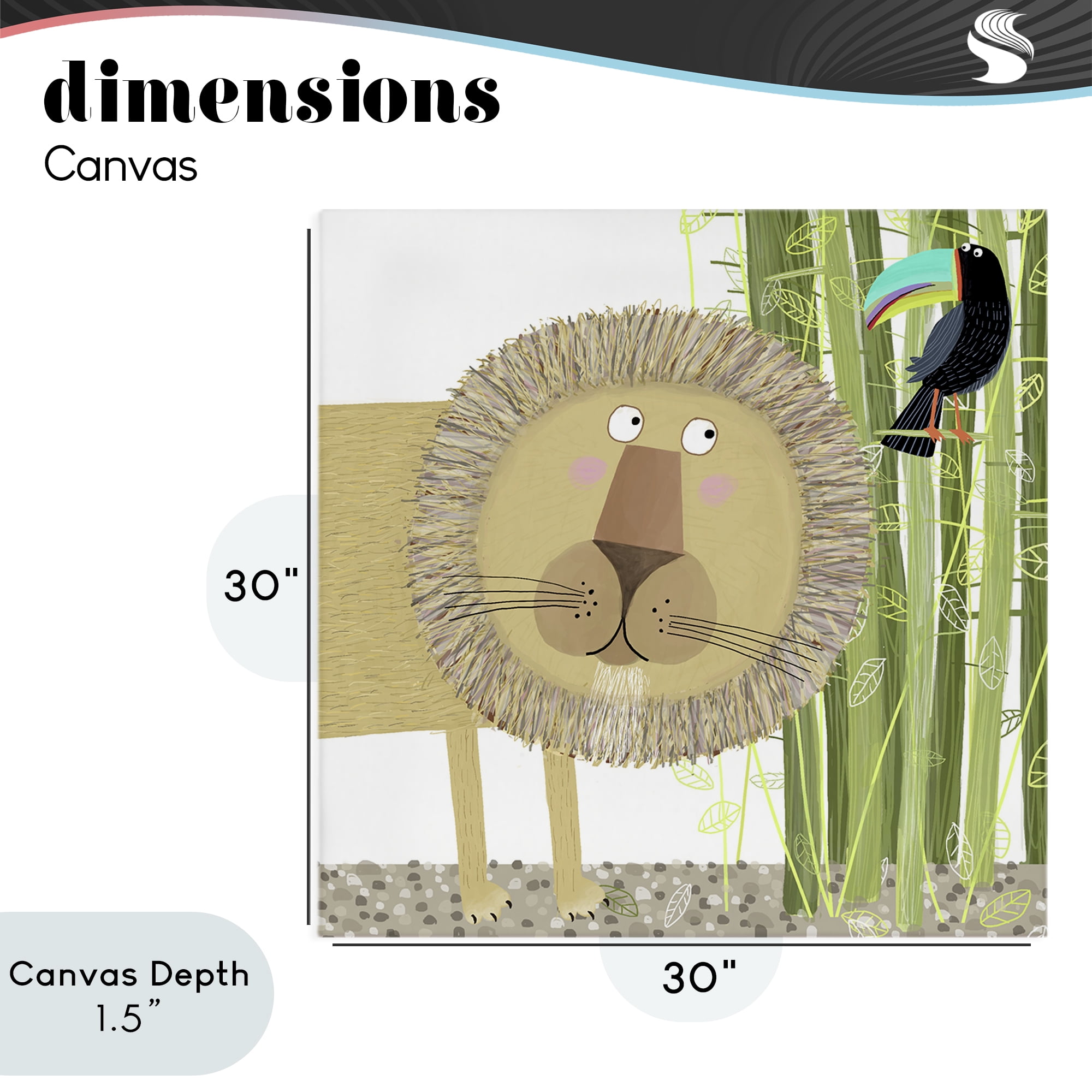 Stupell Industries Lion with Bamboo Trees & Toucan Canvas Wall Art, design by Carla Daly