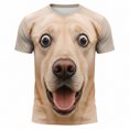 thumbnail image 4 of Men's Fantasy Animal Graphic T-Shirt, Crew Neck Short Sleeve Summer Casual Tee Beige XXXL, 4 of 4