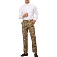 thumbnail image 2 of INSPIRE CHIC Pantalon Imprimé pour Hommes Coupe Droite Pantalon Imprimé Léopard 28 Marron, 2 of 5
