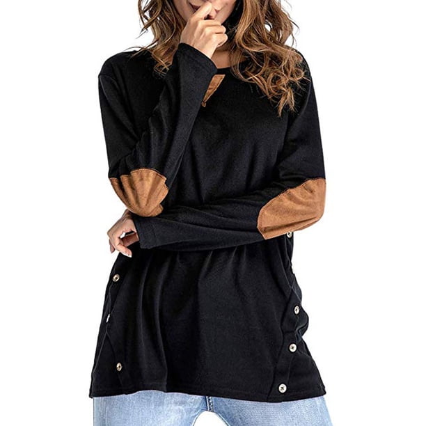 womens tunic tops with elbow length sleeves