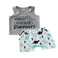 thumbnail image 1 of PENGXIANG Ensemble T-Shirt Sans Manches + Short Dinosaure pour Garçons, 1 of 6