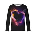 thumbnail image 4 of Lilgiuy New Valentine's Day Men's 3D Printing Long Sleeve T-shirt Fashion Casual Loose Round Neck Undercoat Top Blouses & Shirts for Camping Hiking Fishing, 4 of 5