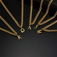 thumbnail image 2 of HIJONES Women's Men's Stainless Steel 26 Initial Alphabet Necklace Pendant Hip Hop Chunky Chocker Link Chains Gold H, 2 of 6