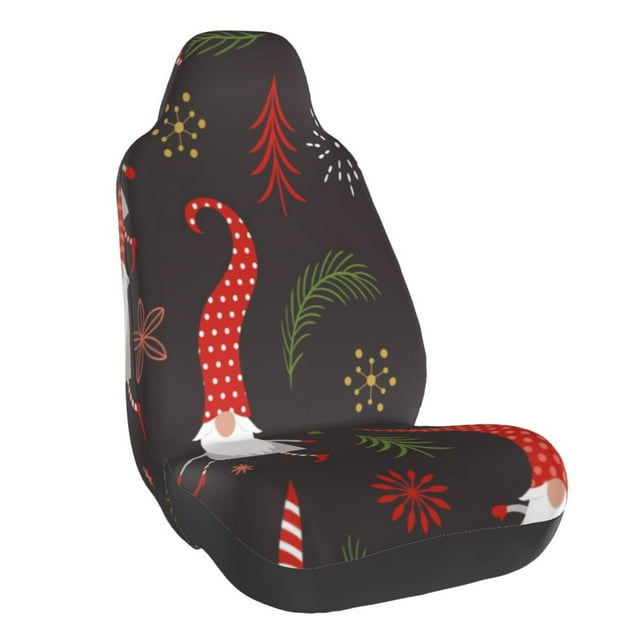 Balery Cute Christmas Gnomes Funda de Asiento para Auto con Diseño - Cubierta Frontal Suave y Transpirable con Protector Antideslizante- 1 Unidad
