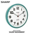thumbnail image 6 of SHARP Matte Teal Wall Clock 12" Inch Silent Non-Ticking Modern Stylish Quartz Clocks Battery Operated, Easy to Read, 6 of 7