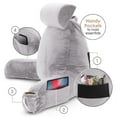 thumbnail image 2 of Nestl Reading Pillow, Extra Large Bed Rest Pillow with Arms – Premium Shredded Memory Foam TV Pillow, Detachable Neck Roll & Lumbar Support Pillow - Light Gray Lavender, 2 of 7