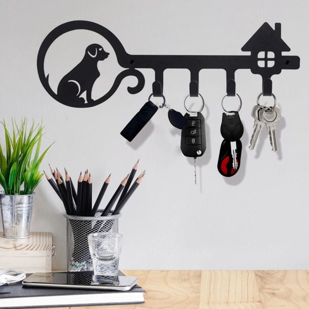 Key Holder with 4 Hooks for Decoration Wall-mounted Keys Stand