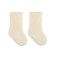 thumbnail image 2 of LYMAYTER 0-8Y ‌Girls' Mid-Calf Cotton Socks Princess Socks with Bow Fashionable Ruffled Edges Children's 1 Pair, 2 of 8