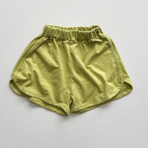 Girls Soccer Shorts Loose Fit Green Shorts Elastic Waist Girl Summer Clothes 4-5 Years