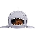 thumbnail image 4 of Cat Cave Bed Shark Pet Basket 2 en 1 Sofá y nido acogedor Cachorro cálido Saco de dormir interior Tienda de campaña para perros pequeños Gatito Conejo Hámster con cojín desmontable MFZFUKR ZYY-3061, 4 of 5