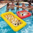 thumbnail image 4 of Leeye Inflatable Cup Holder Float, 48.4 x 23.6 Inch Pool Drink Tray with Cup Holders, Floating Beverage Station for Swimming Pool Parties, Yellow, 4 of 4