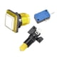 thumbnail image 3 of Uxcell Juego Botón Pulsador Cuadrado 12V LED Iluminado Interruptor de Botón con Microinterruptor para Videojuegos Arcade Blanco Amarillo 5pcs, 3 of 5