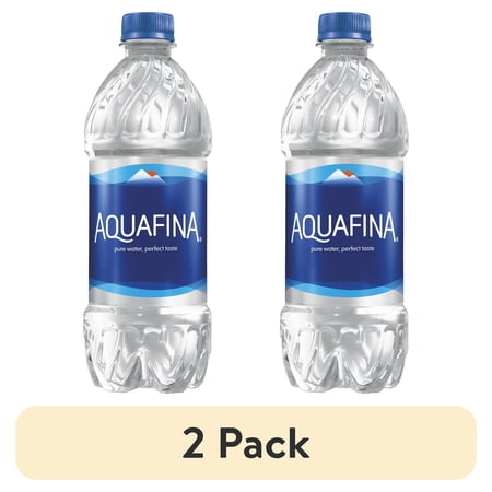 (2 pack) Aquafina Purified Drinking Water, 20 fl oz, Plastic Bottle