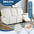 thumbnail image 2 of Recliner Sofa Slipcover, 3 Pieces Polyester Fabric Stretch Sofa Covers for 3 Seat Reclining Couch, Soft Washable Furniture Protector with Pockets (3 Seat, Milk White), 2 of 14