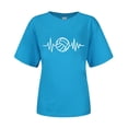 thumbnail image 3 of TSADFHJI Chandail en Molleton Col Rond Femmes T-Shirts Vintage Femmes T-Shirts de Volleyball Équipe Tee Tops Graphique Volleyball Décontracté Manches Courtes P Bleu Ciel, 3 of 4