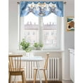 thumbnail image 3 of Blue Elephant Tie Up Valances Curtain, Adjustable Kitchen Vintage Watercolor Polka Dot Valances for Windows Decor, Rod Pocket Short Curtains Set for Bedroom/Bathroom, 42"x12", 3 of 8