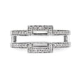 thumbnail image 4 of 14K White Gold Ring Band Wedding Diamond Round Guard, Size 7, 4 of 7
