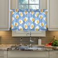 thumbnail image 2 of Yayeee Kitchen Curtains Tier Pair Light Filtering 27"x24" Rod Pocket Short Cafe Window Panel, Playful Fried Eggs, 2 of 7