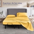 thumbnail image 2 of Queen Size 39" Split Top Flex Head Sheet Set - 100% Egyptian Cotton, 600 Thread Count, Adjustable Bed, 4-Piece Set, 18" Deep Pockets Color Gold Solid, 2 of 5