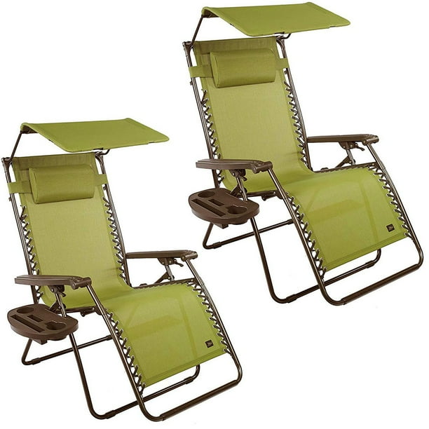 Bliss Hammocks Gfc 450wsg 30 Inch Zero Gravity Chair With Canopy Green 2 Pack Walmart Com Walmart Com