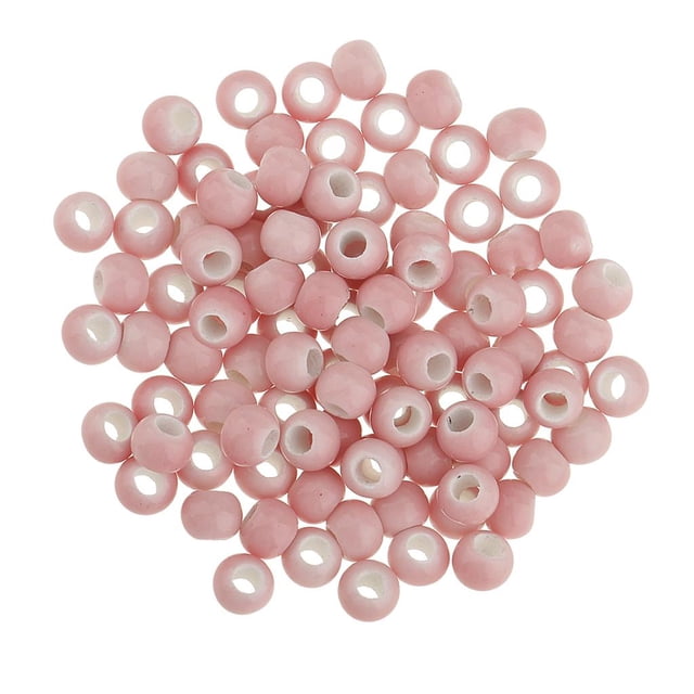 Cuentas sueltas Sunnimix 100 piezas 6 mm color sólido Rosado