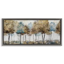 Stupell Industries Rustic Country Orchard Landscape Landscape Painting Gray Floater Framed Canvas Art Print Wall Art, 25 x 11