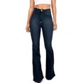 thumbnail image 4 of Black Label by C'est Toi Women's Plus Size Flared Bell Bottom Denim Jeans Pants, 4 of 4