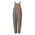 thumbnail image 4 of Pantalones con tirantes informales en general de lino y algodón para mujer, pantalones de verano para mujer, 4 of 5