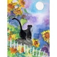 thumbnail image 2 of Art.com TUXEDO CAT MOONLIGHT SUNFLOWERS Stretched Canvas Print Wall Art by sylvia pimental, 12" x 16", 2 of 4