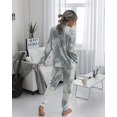 thumbnail image 5 of Conjunto de pijama de dos piezas Tie Dye para mujer, sudadera de manga larga con pantalón largo, 5 of 5