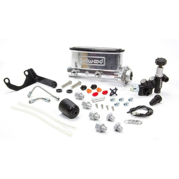 Wilwood Alum Tandem M/C Kit w/ Brkt & Prop Valve 1in