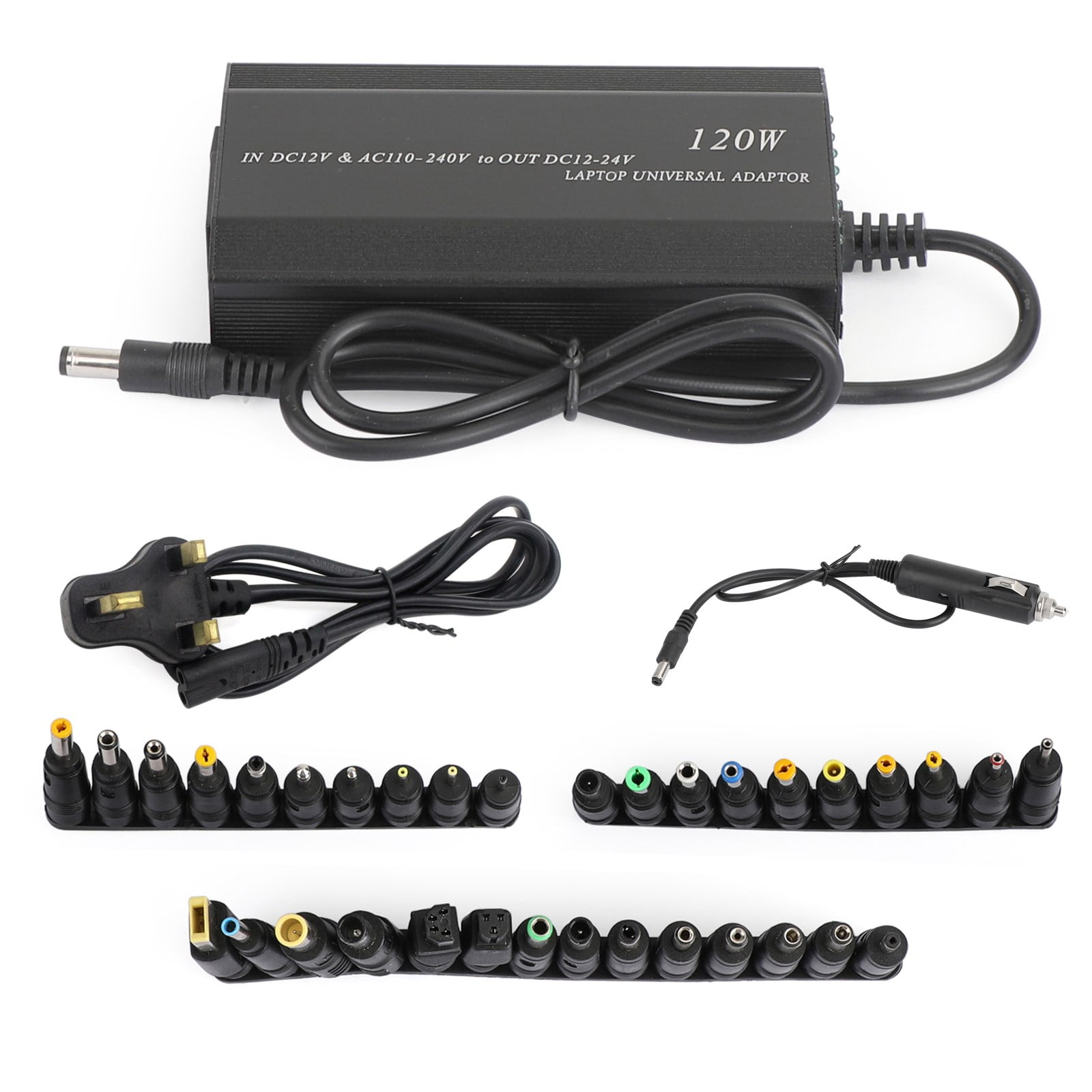 Universal 120W Car Home 34 Tips Power Supply Charger for Laptop Notebook US Plug