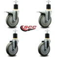 thumbnail image 2 of 5 Inch Gray Poly Swivel 1-7/8 Inch Expanding Stem Caster Set 2 Total Lock Brakes, 2 of 2